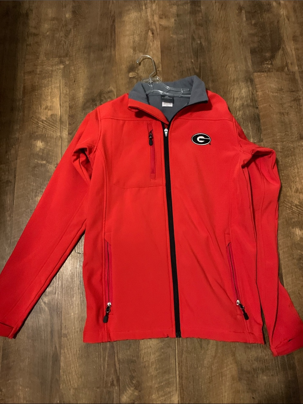 Knights Apparel Red Performance Softshell Jacket with Gray Collar